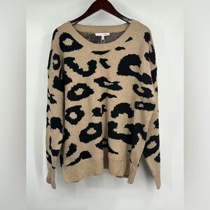 Baltic Born Leopard Print Tan and Black Sweater